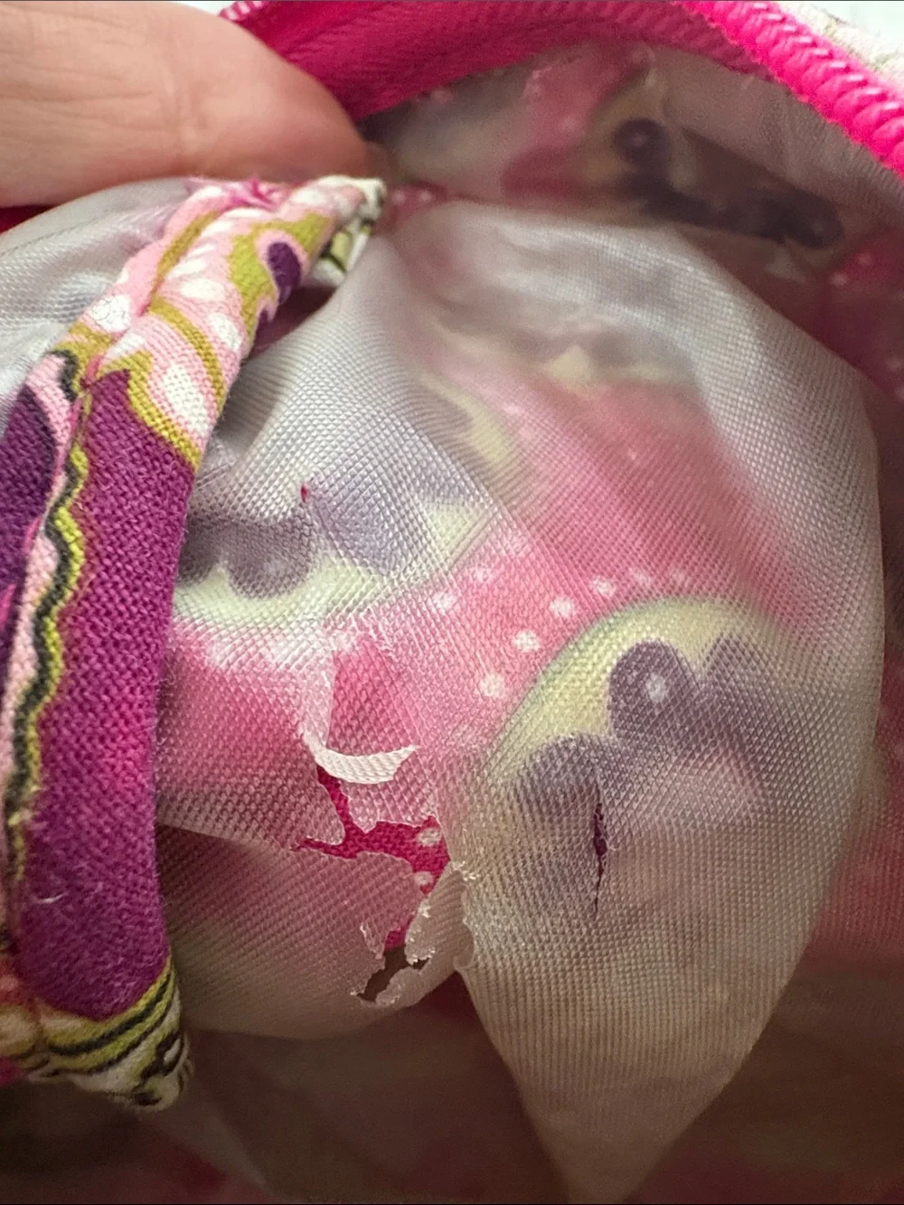 Vera Bradley Very Berry Pink Paisley Quilted Makeup Pouch with Accents